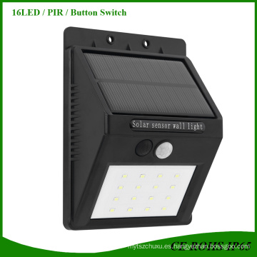 Actualización de luz solar IP65 PIR Motion Sensor 16LED Solar Garden Wall Light